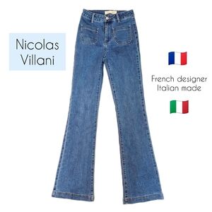 Nicolas Villani High Rise Flare Blue Jeans